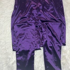 PrettyLittleThing Shimmering Violet Trousers